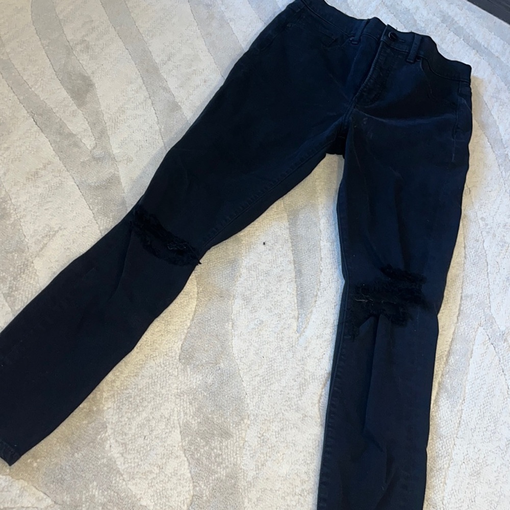 Express skinny black distressed jeans